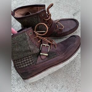Polo Ralph Lauren Men’s Sz 10 D Saddleworth Boots Brown Leather Lace Up rare